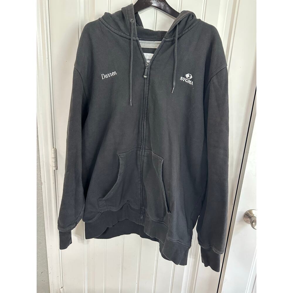 WearGuard Full Zip Hooded Sweatshirt Jacket Men 2XL Work Outdoor Blue Collar